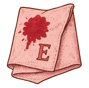 Mouchoir rose avec du sang dessus